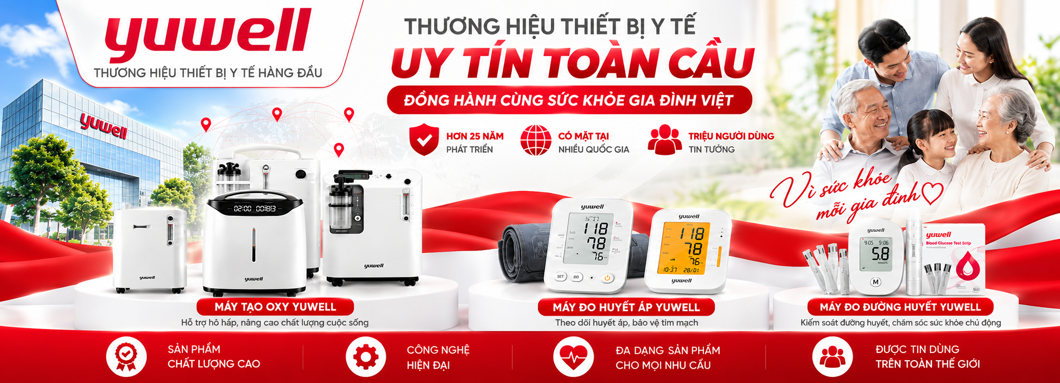 Nhà cung cấp máy tạo oxy và thiết bị y tế Yuwell chính hãng