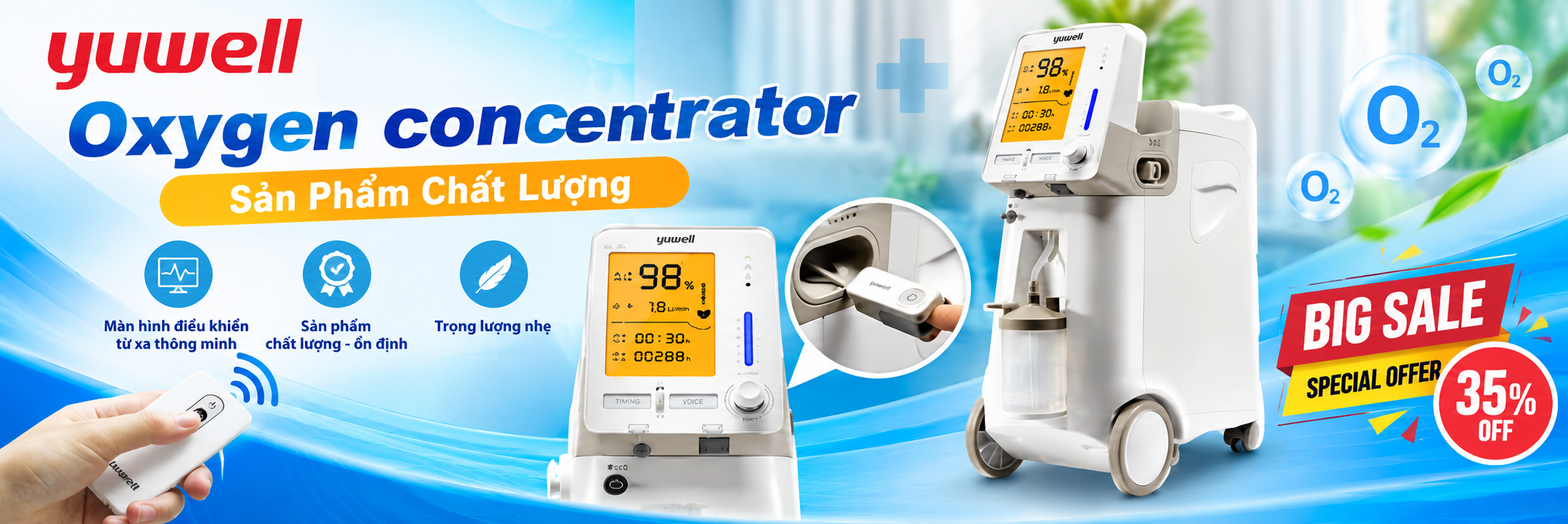 Nhà cung cấp máy tạo oxy và thiết bị y tế Yuwell chính hãng